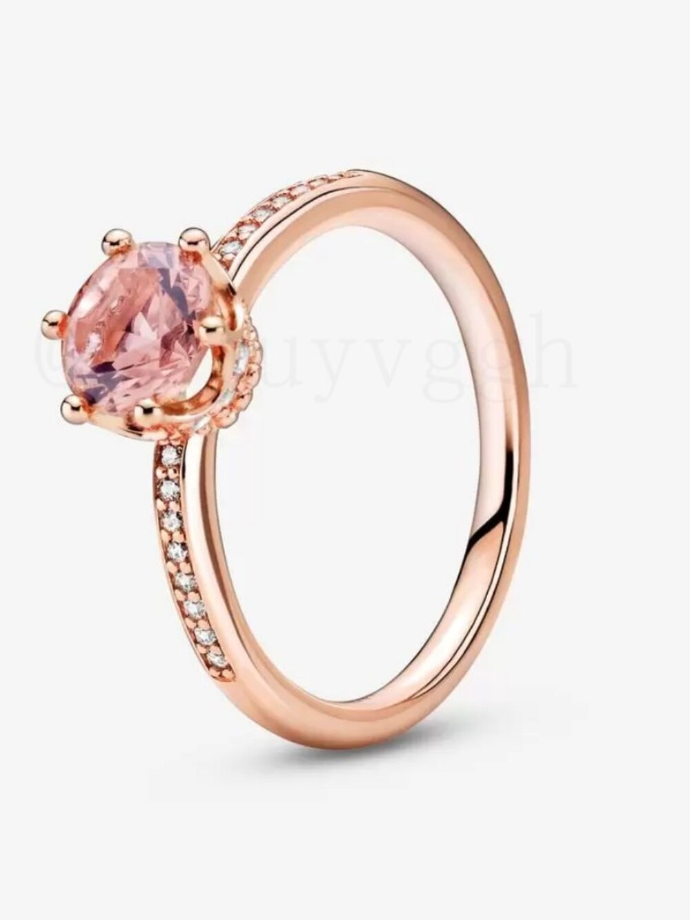 Pandora Pink Sparkling Crown Solitaire Ring